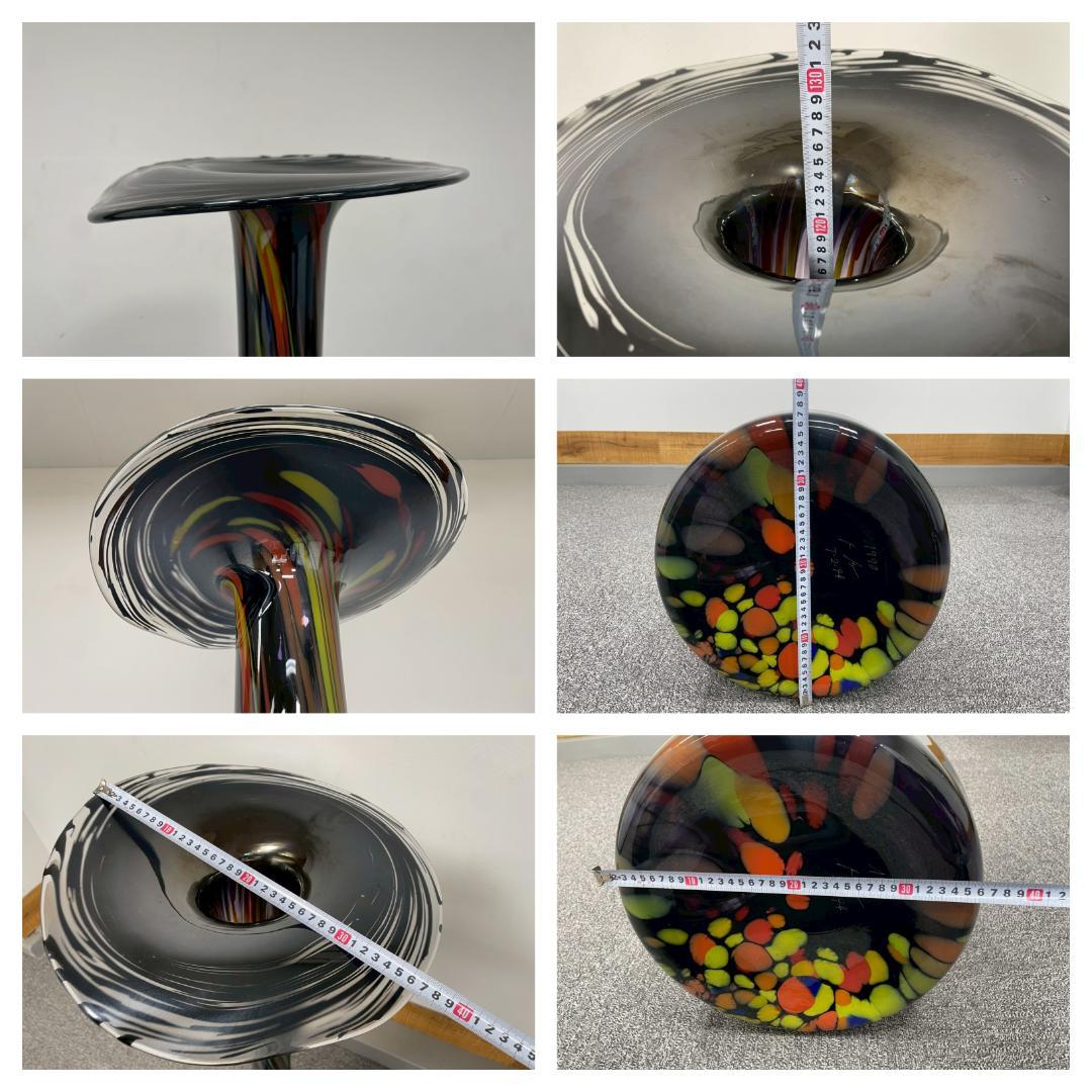 T8143☆展示品☆希少☆オーストリア☆大型アートガラス☆花瓶☆オーバーレイ