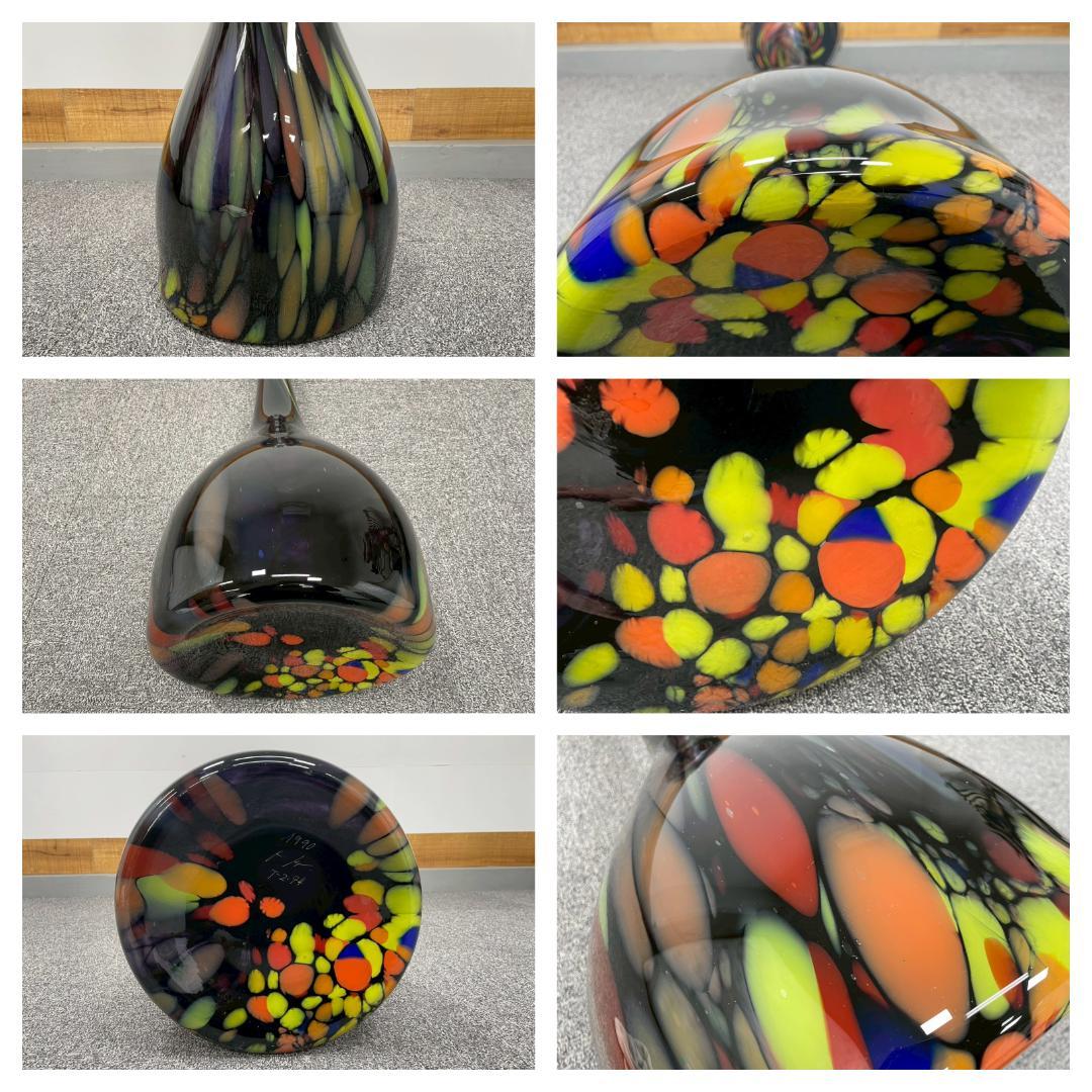 T8143☆展示品☆希少☆オーストリア☆大型アートガラス☆花瓶☆オーバーレイ