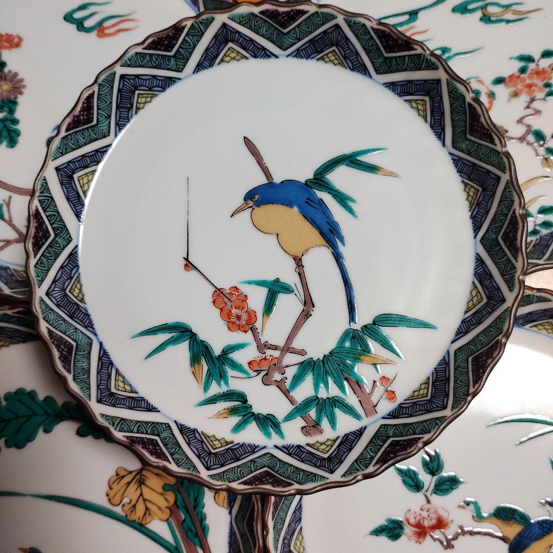 九谷焼　清峰　中皿5枚セット