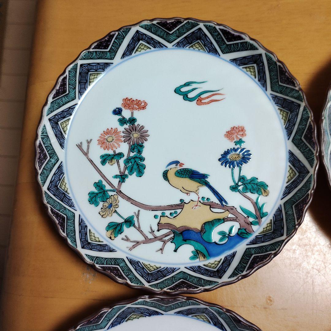 九谷焼　清峰　中皿5枚セット