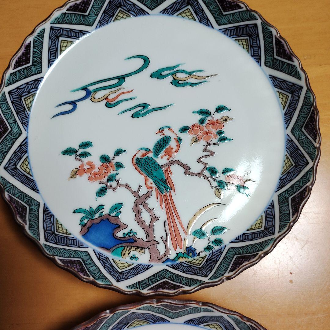 九谷焼　清峰　中皿5枚セット