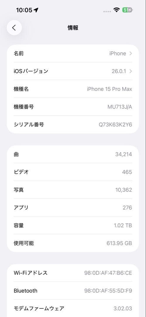 美品 Apple iPhone 15 Pro Max(1TB) 本体