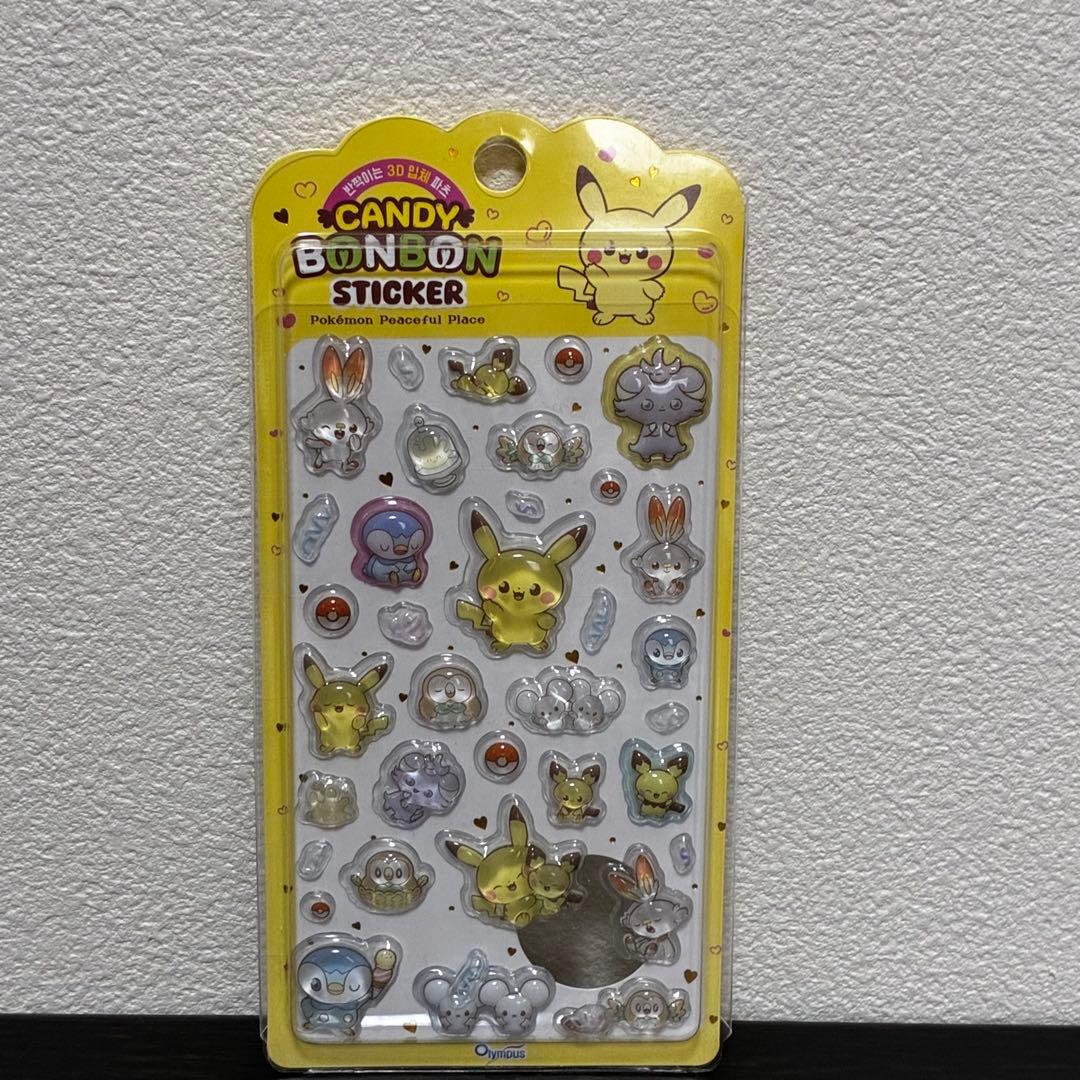 正規品キャンディードロップシール ポケピース3D立体 ぷくぷく 4枚×3セット