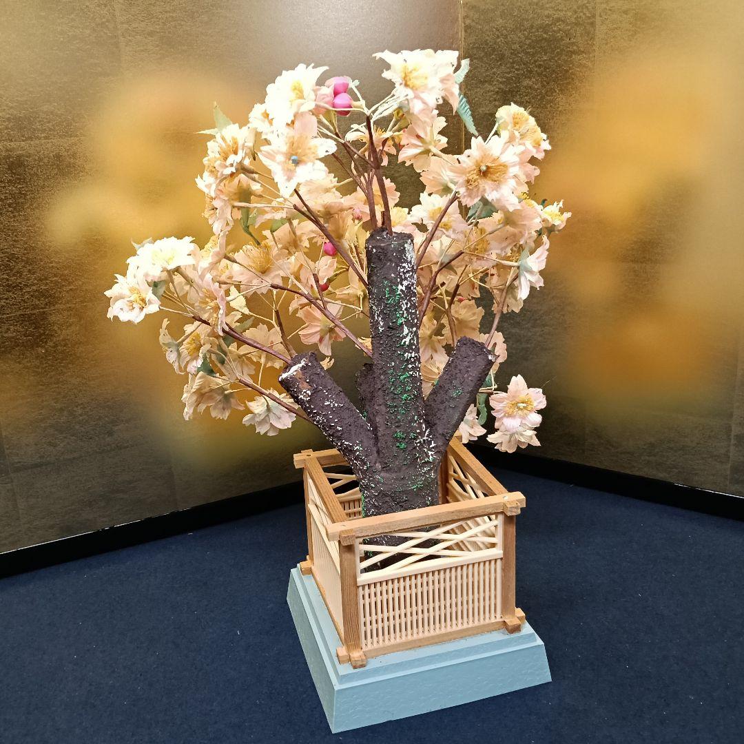 AO99 橘 桜 御京花 雛道具 お雛様飾花 37cm 台地模様 節句 雛祭紙箱