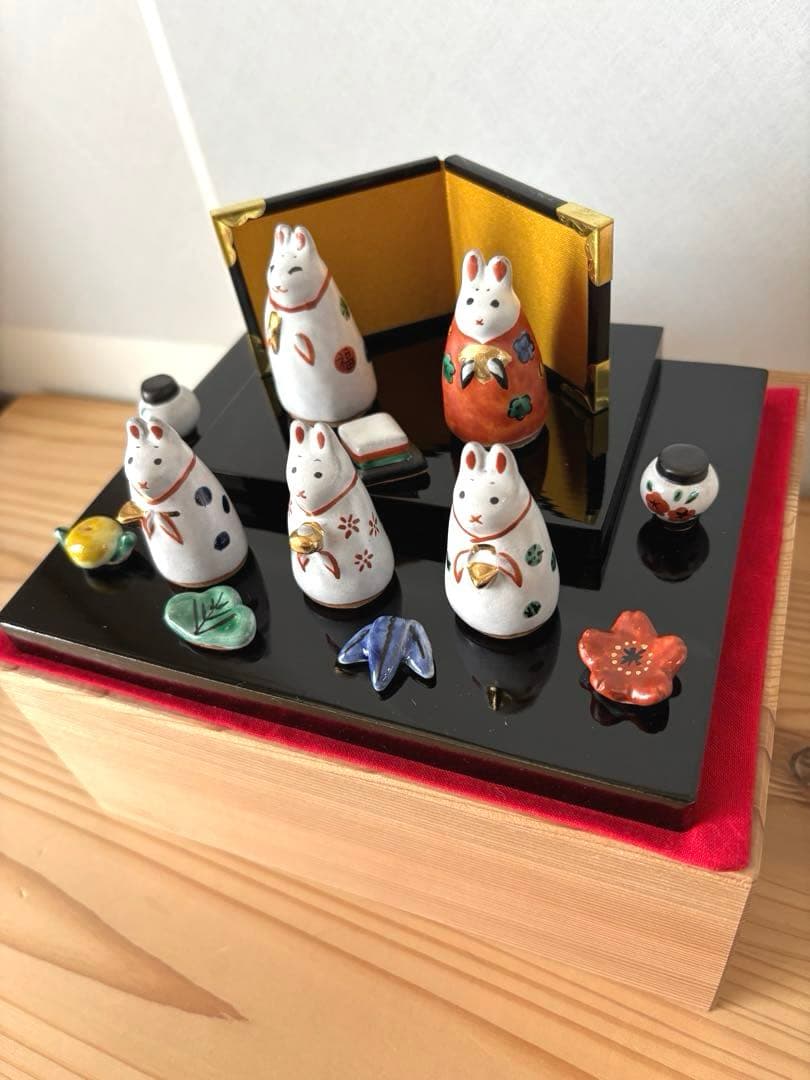 お雛様　うさぎ雛　陶磁器