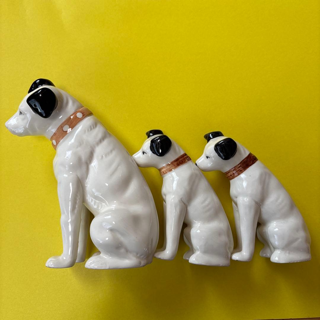 ビクター犬　Victor ニッパー君　陶器製犬像3匹セット