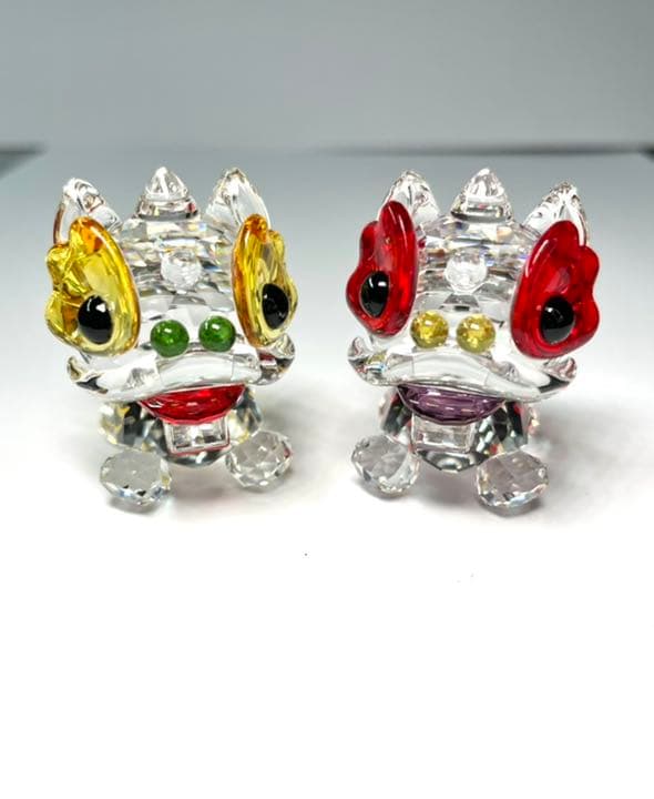 縁起物　スワロフスキー 獅子舞 約4cm