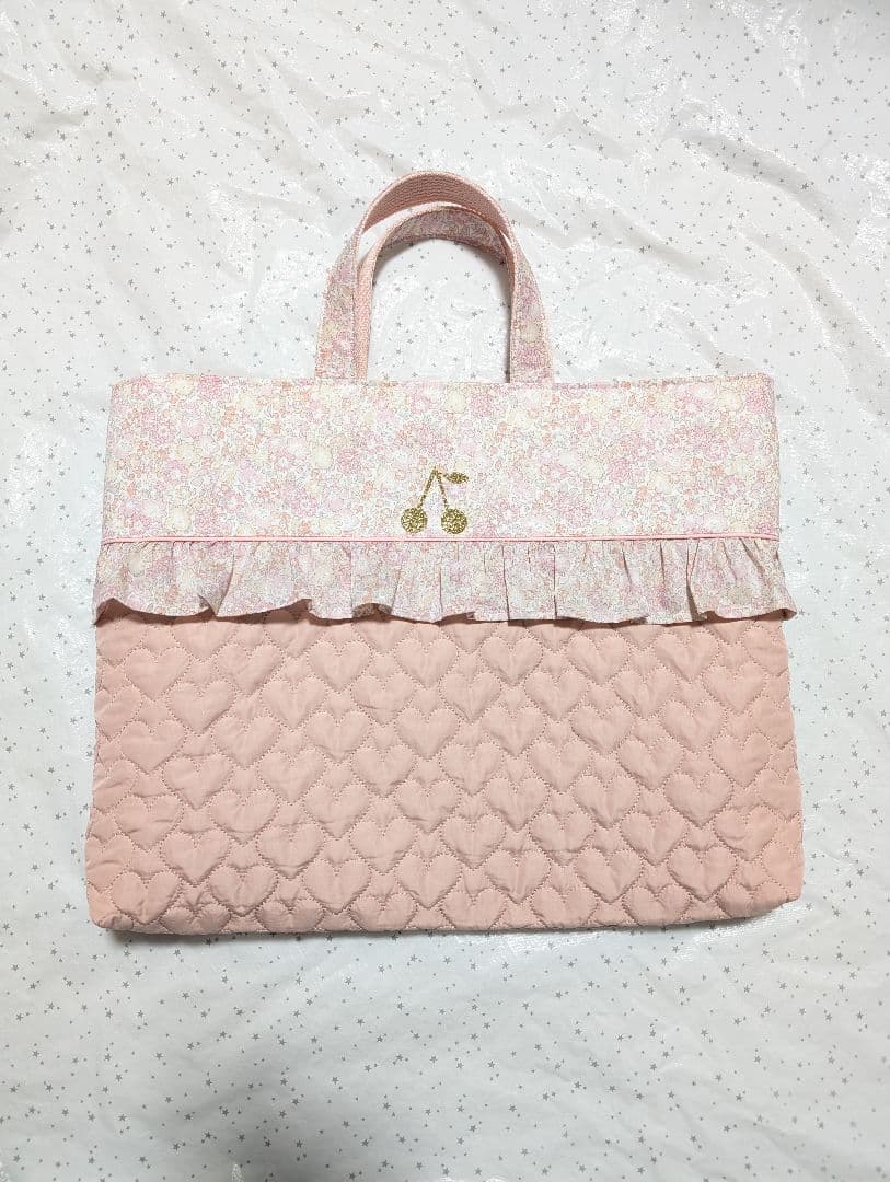 リバティ キラキラミシェル レッスンバッグ 上履き入れ ハンドメイド