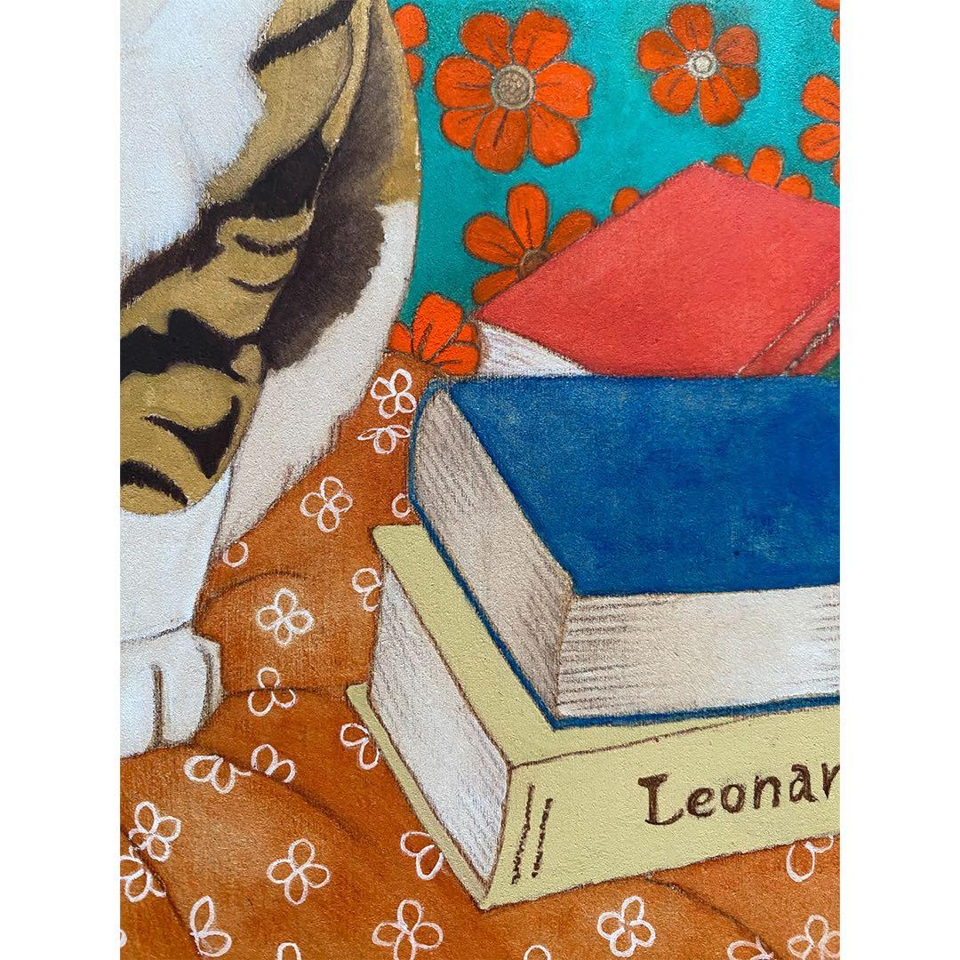《送料無料》原画「寝床の猫」猫イラスト