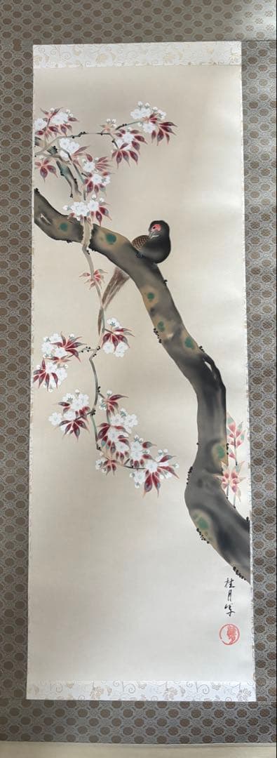 掛軸 9本セット酒井抱一 菜花に雲雀図 掛軸 十二か月花鳥図頒布会 まとめ売り