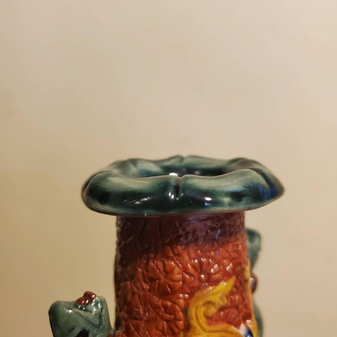 中国古玩　大清乾隆年製　紅釉龍鳳文様　花瓶