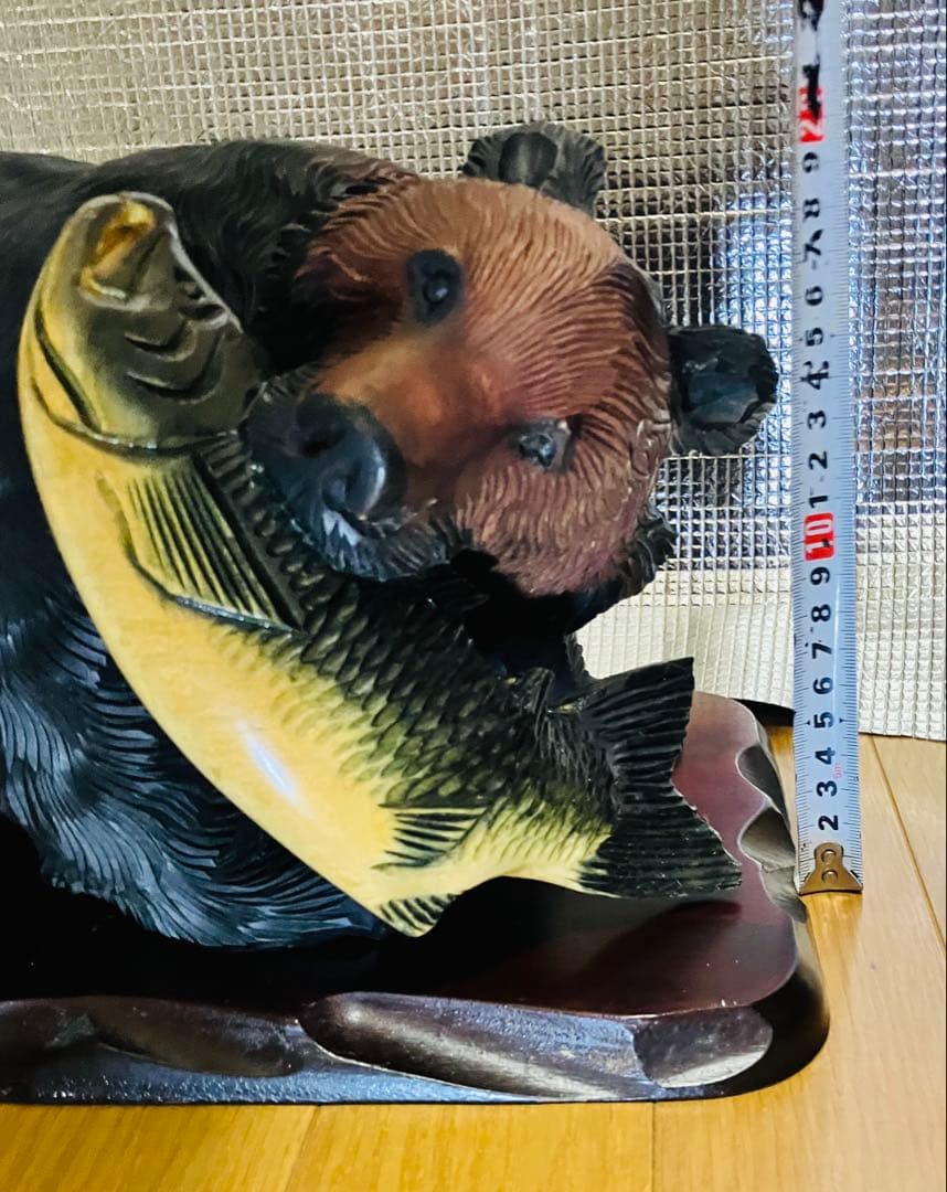 木彫り熊 右向き熊 鮭咥え熊 超貴重 北海道