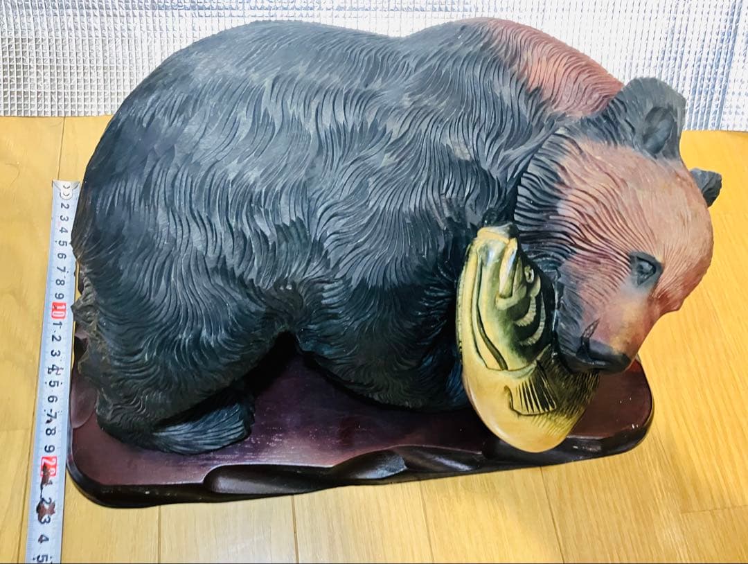 木彫り熊 右向き熊 鮭咥え熊 超貴重 北海道