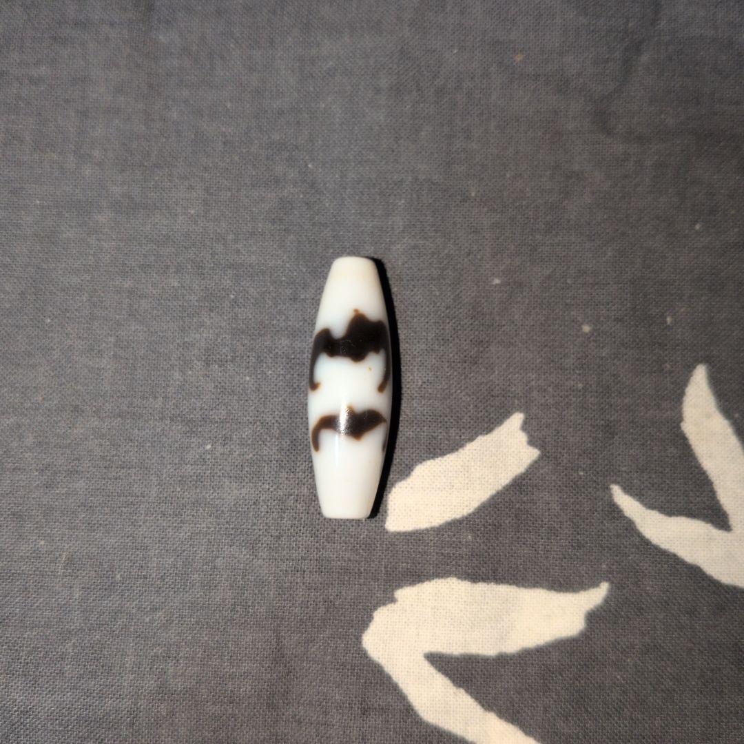 白地　五福臨門天珠　天珠おまけ付き