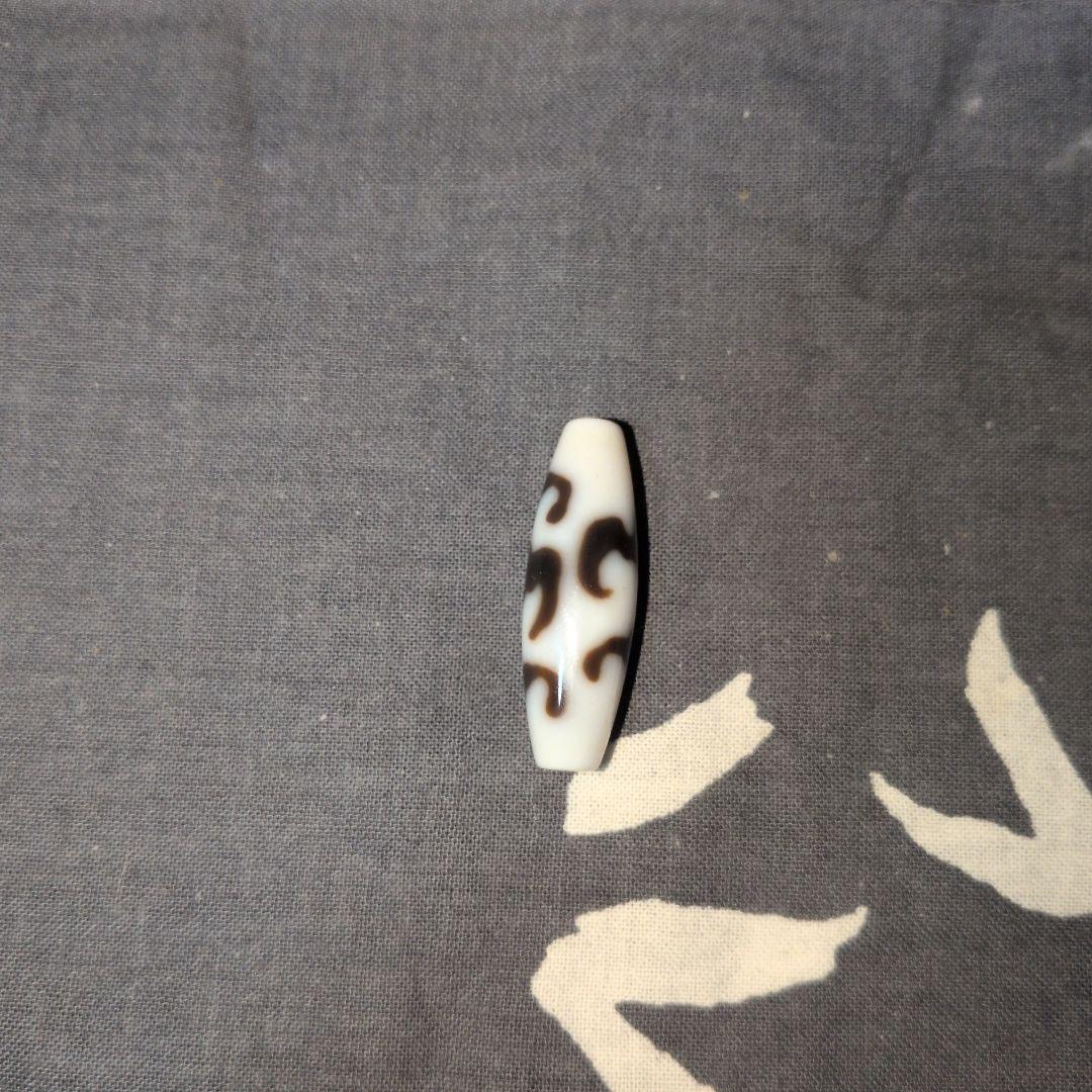 白地　五福臨門天珠　天珠おまけ付き