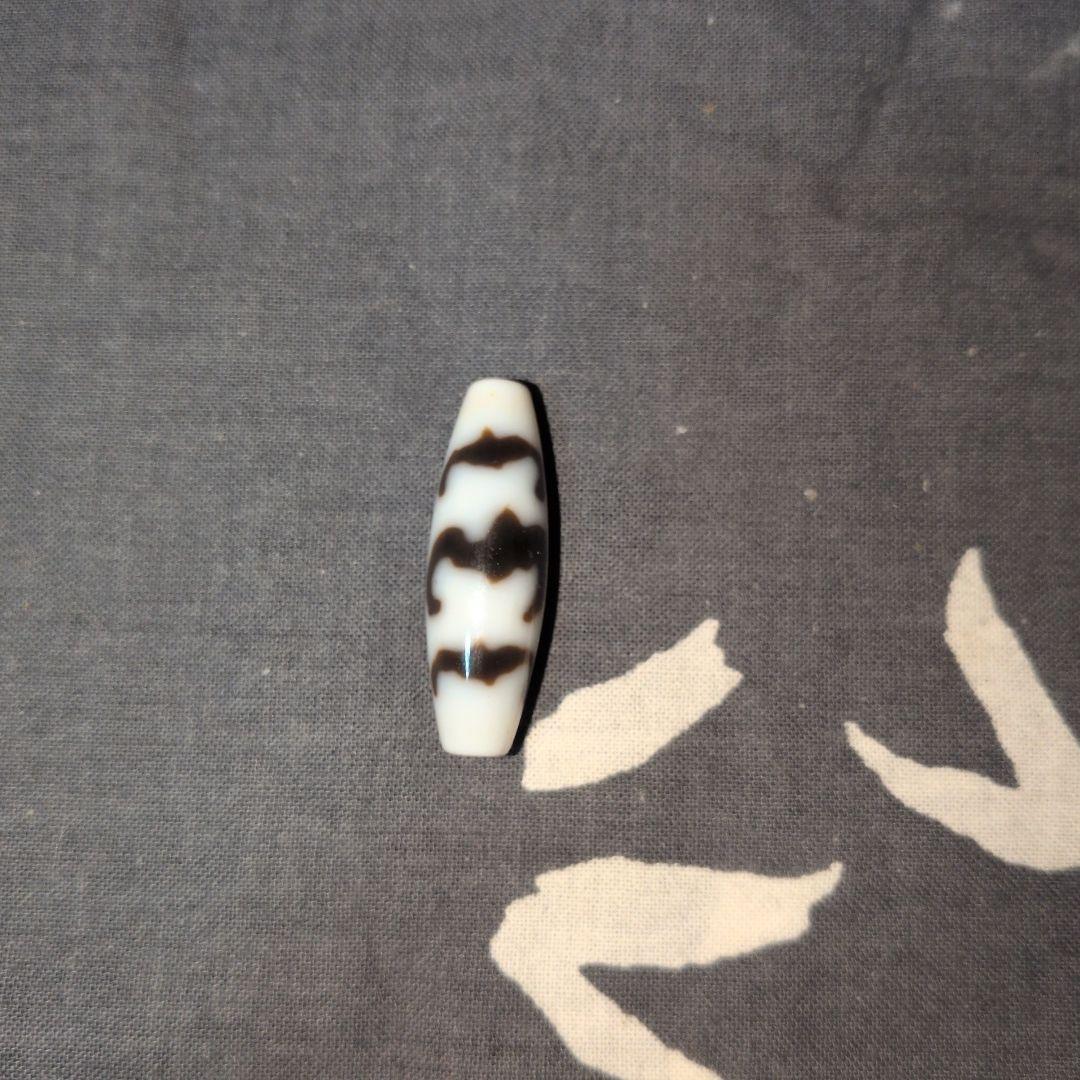 白地　五福臨門天珠　天珠おまけ付き