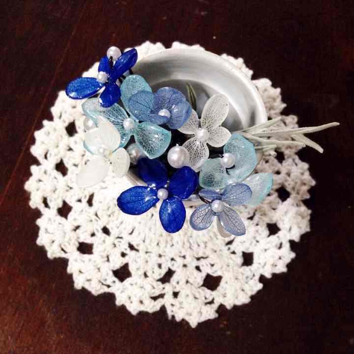 髪飾り Uピン オリジナル 七五三 結婚式 ウエディング 本物の花プリザーブド