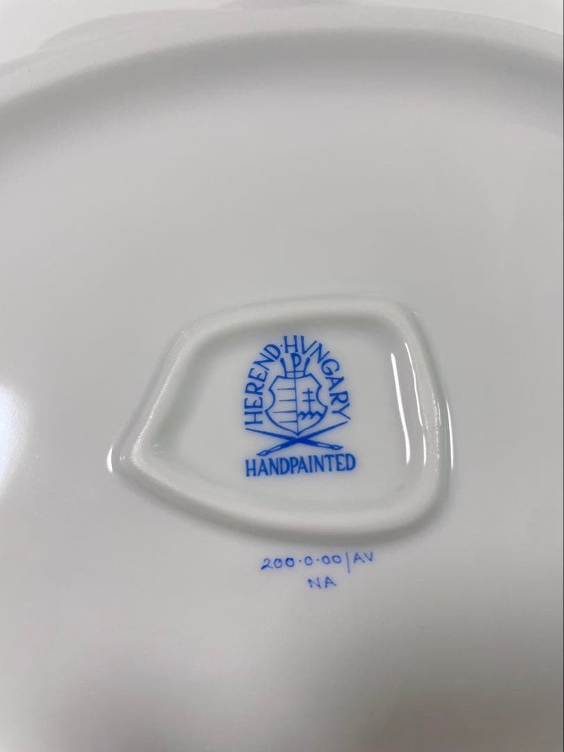 定価52,800円 HERENDアポニーグリーン ハンドル付きリーフトレイ