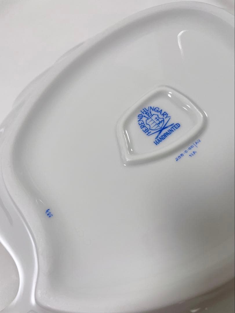 定価52,800円 HERENDアポニーグリーン ハンドル付きリーフトレイ