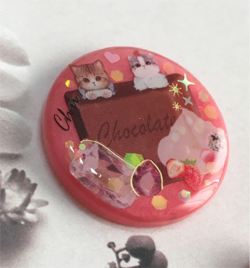 レジンヘアゴム、バレンタイン告白猫ちゃん