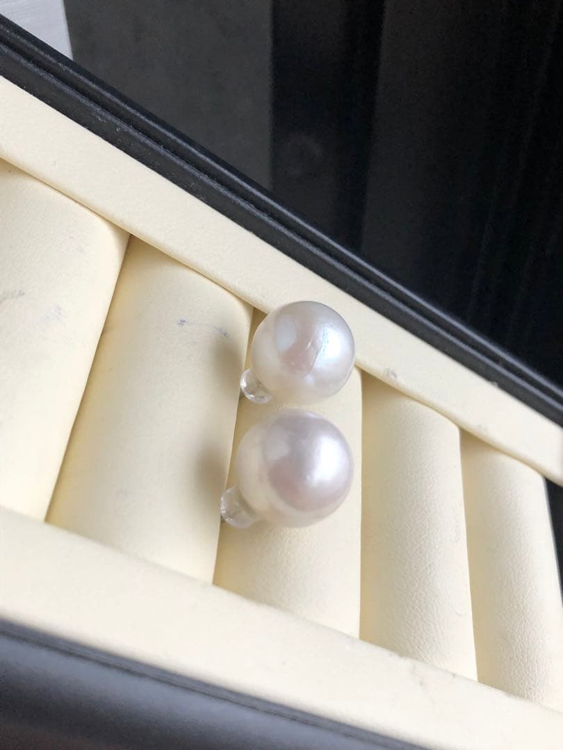 訳あり品　特大　本真珠淡水エジソンパールピアス