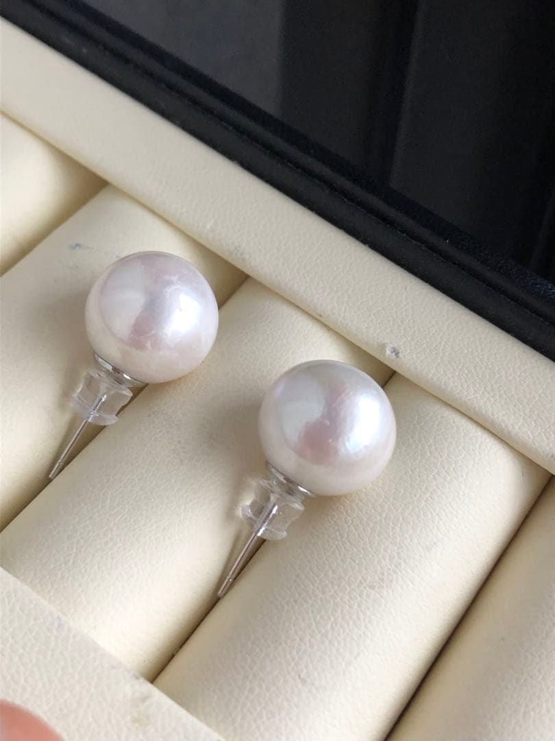 訳あり品　特大　本真珠淡水エジソンパールピアス