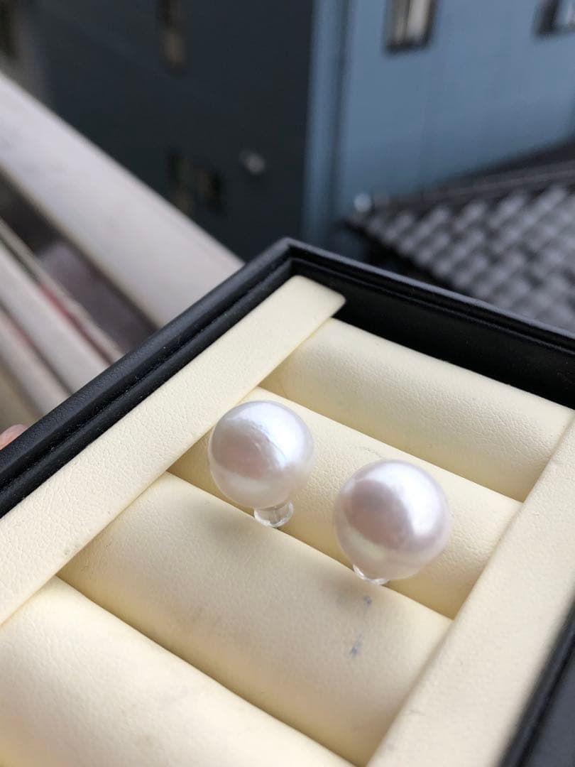 訳あり品　特大　本真珠淡水エジソンパールピアス