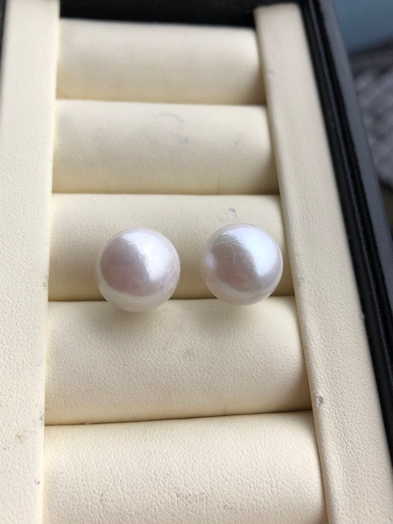 訳あり品　特大　本真珠淡水エジソンパールピアス