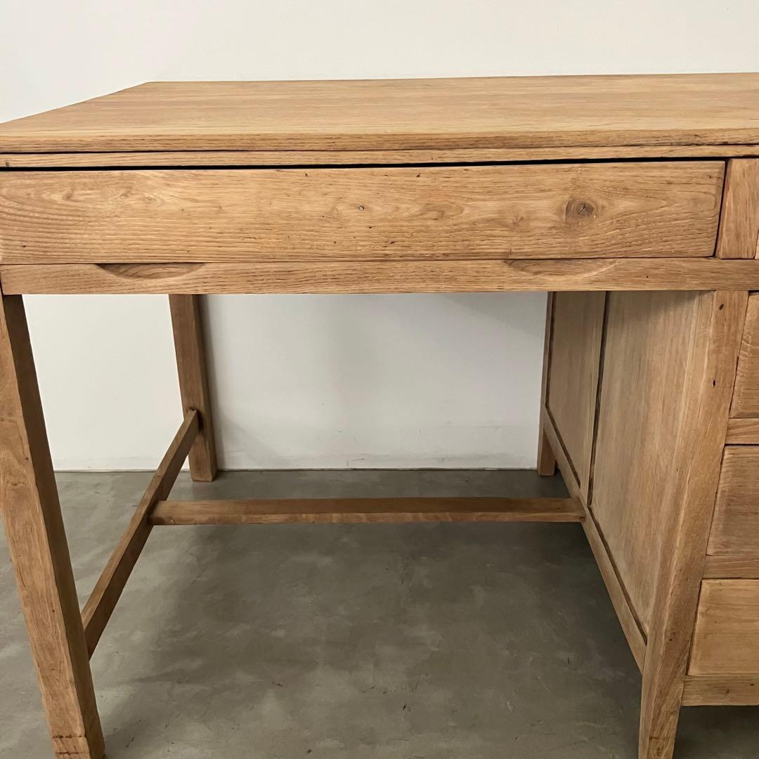 レトロ　アンティーク　古道具　古家具　剥離　ストリップド　机　テーブル　昭和