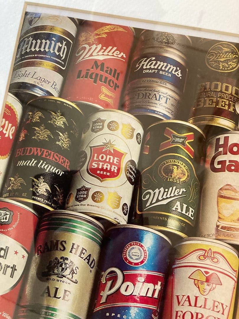 値下げ　アメリカビンテージ　ビール　広告　額付き インテリアに