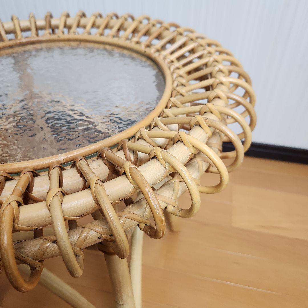 【新品5万】KIBIROI TORTA サイドテーブル ラタン家具