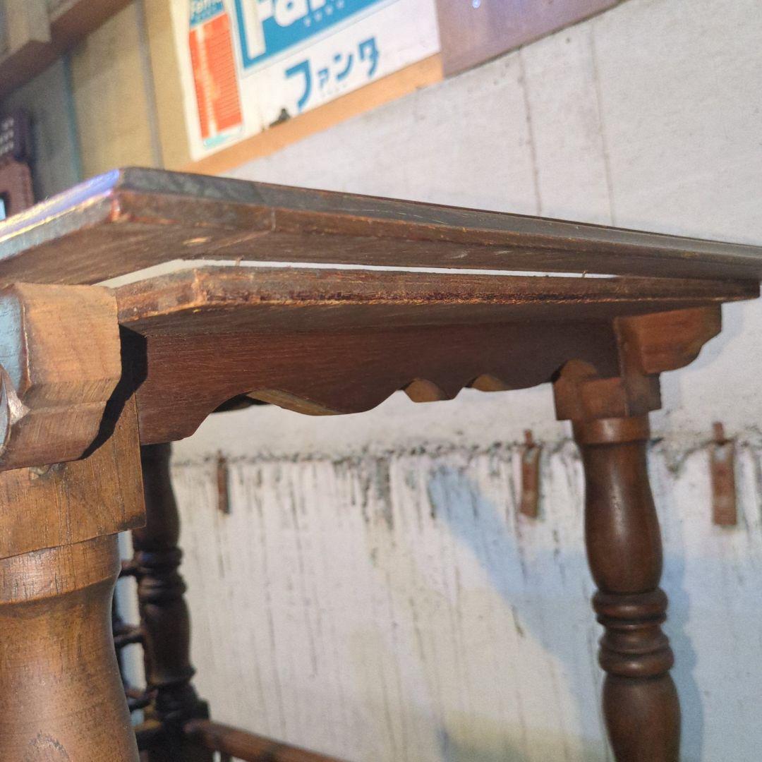 ヴィンテージ 木製キッチンワゴン サービスカート 彫刻