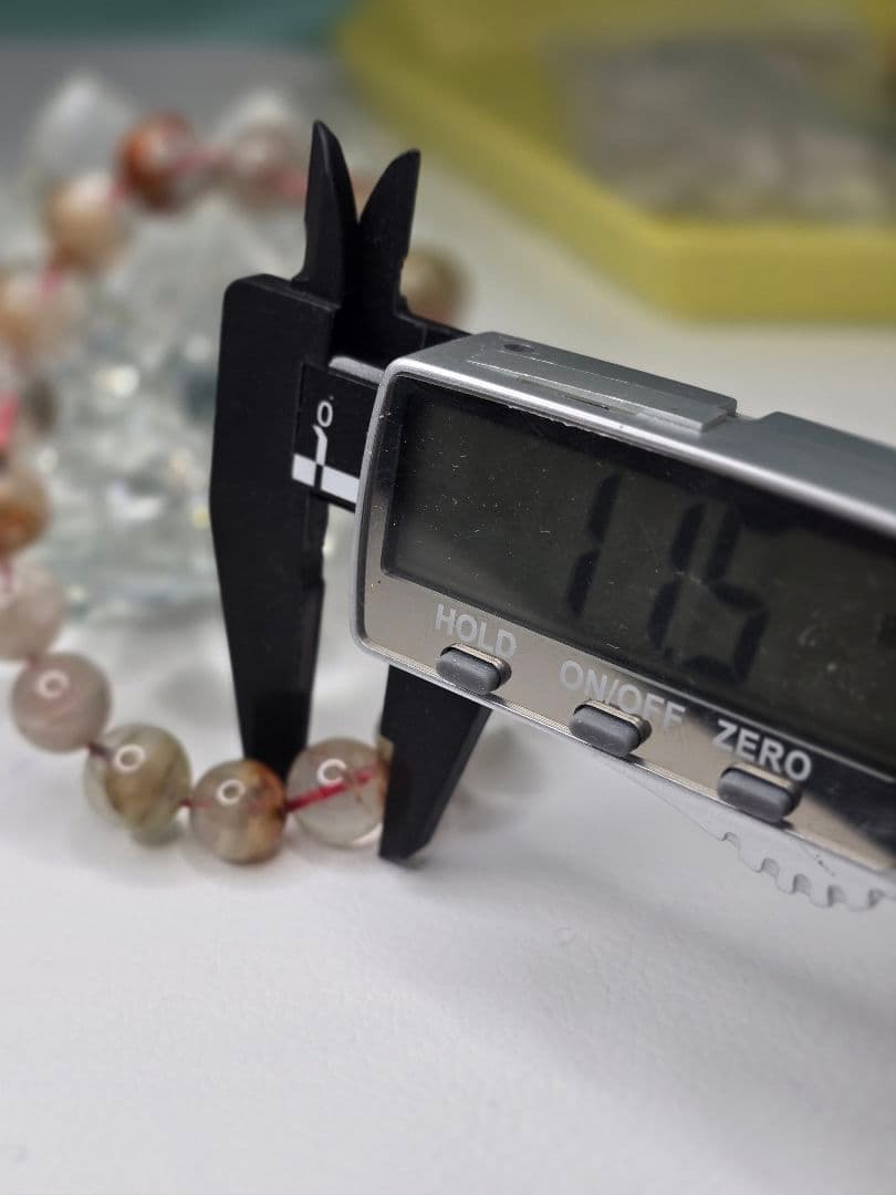 約11.2㍉サゲニティッククォーツブレス＆替えゴム＆ポーチ＆さざれ石(希望者