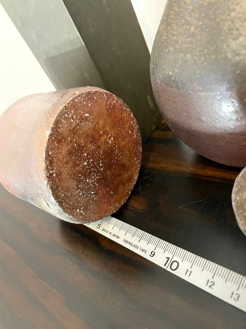 備前焼　鉄製　花瓶・花器6点セット