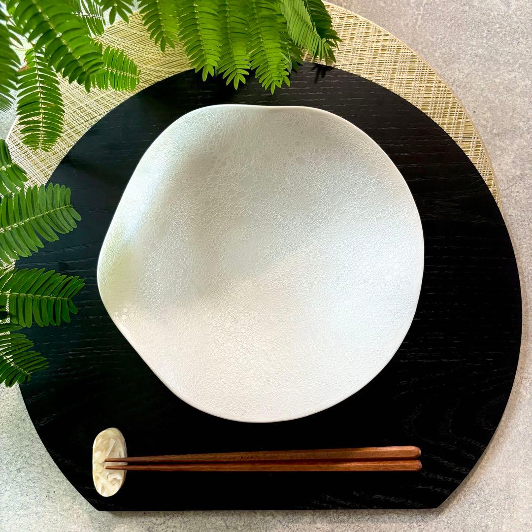 有田焼　白泡化粧　変形鉢 2つ　カービィ鉢　ボウル　深鉢　オシャレ　和食器　作家