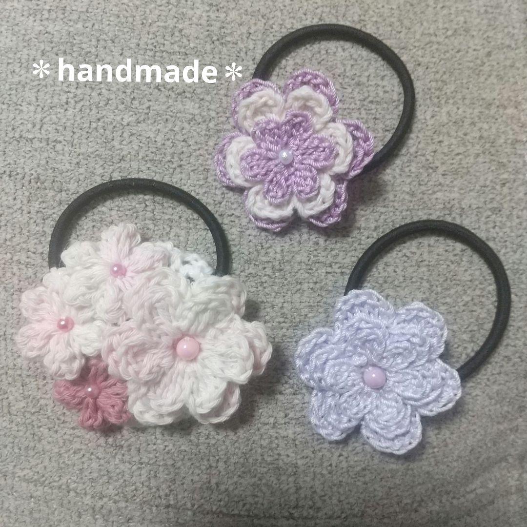 モコ様 おまとめリクエスト品 フラワーモチーフ ヘアゴムセット