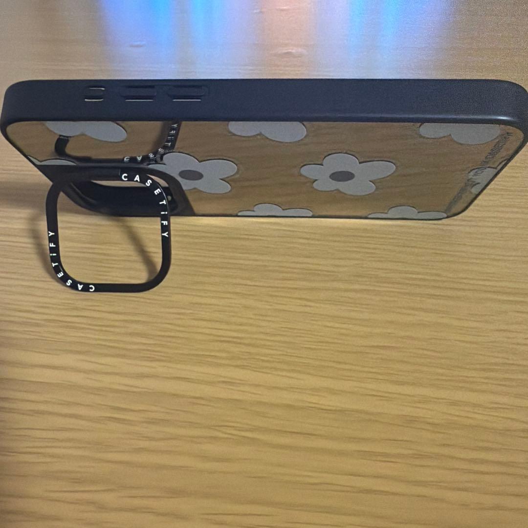花柄マグセーフ対応ミラーiPhone15promaxケース