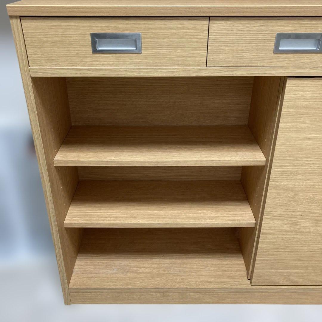 Used品 キッチンカウンター下収納　引き戸タイプ　引き出し3個　完成品