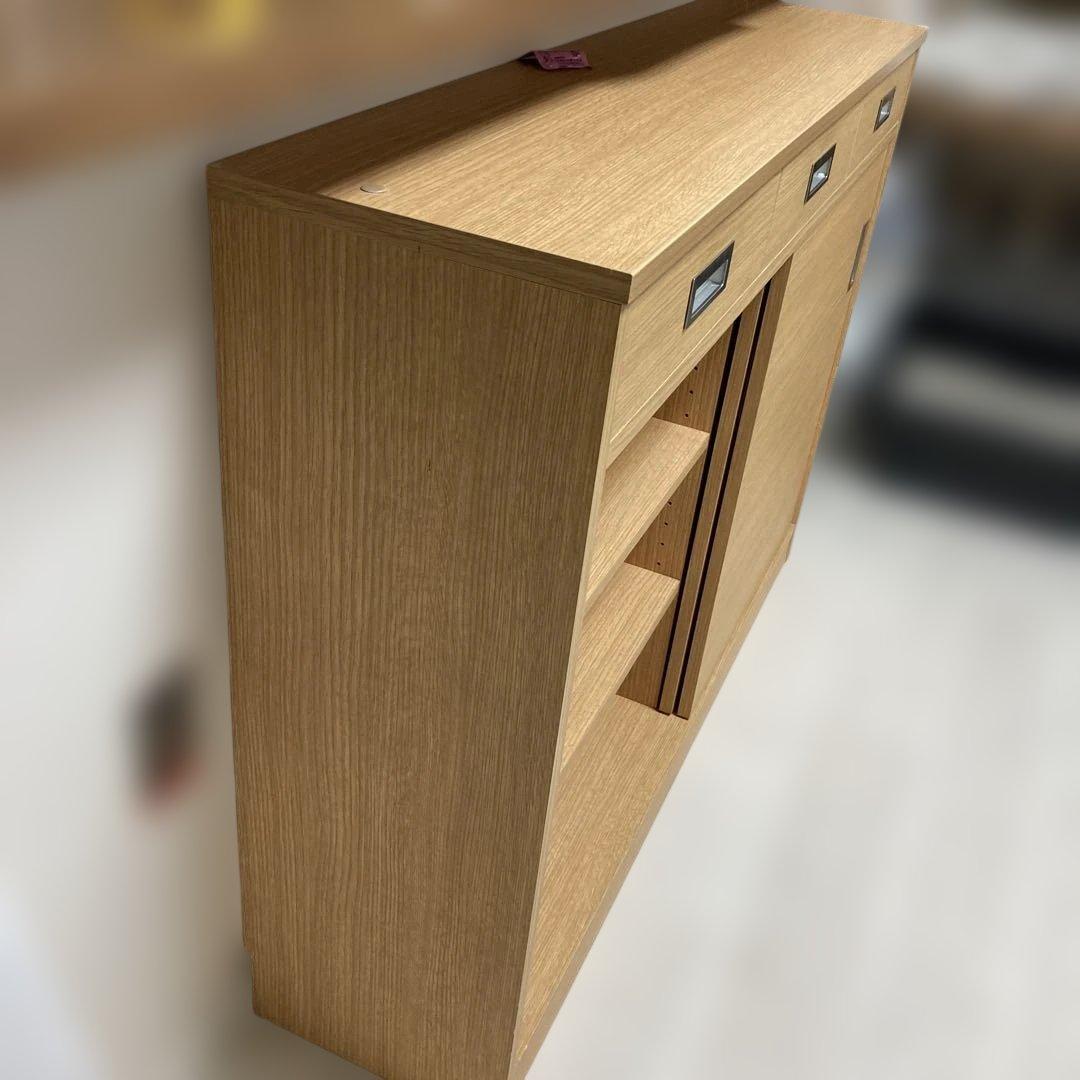 Used品 キッチンカウンター下収納　引き戸タイプ　引き出し3個　完成品
