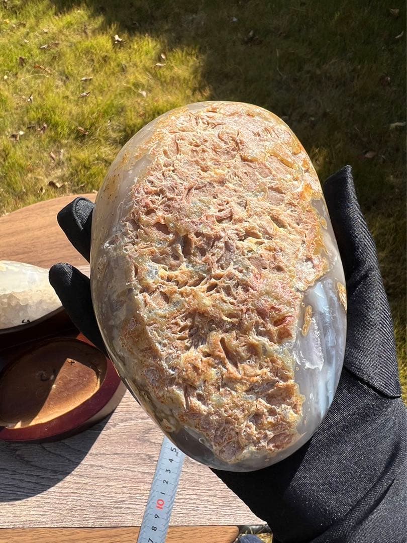 C1 トレジャーメノウ 台付き 瑪瑙 風水 聚宝盆アゲート