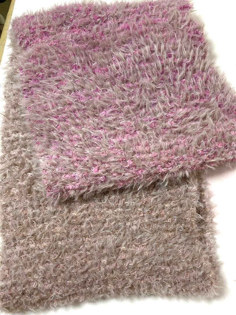 スヌード フェイクファー グラデーション 手編み ハンドメイド 1236