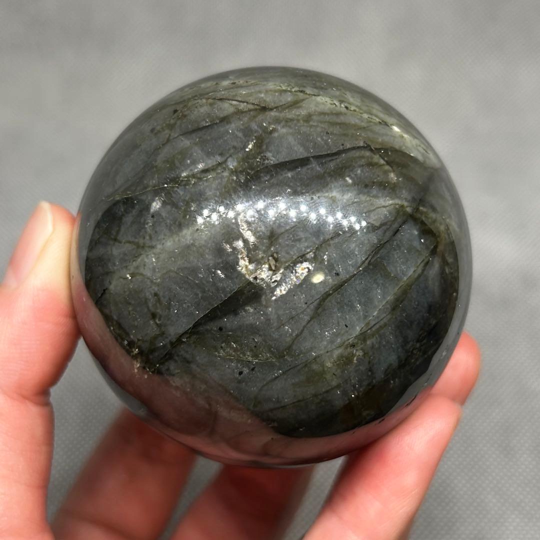 ブルーシラー　ラブラドライト　スフィア　丸玉　直径6.2cm 352g