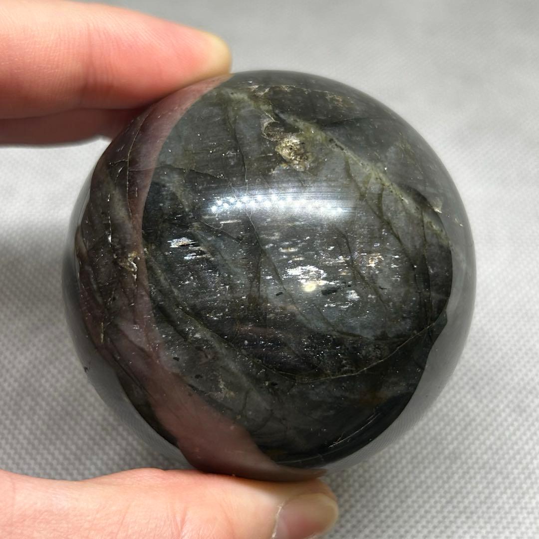 ブルーシラー　ラブラドライト　スフィア　丸玉　直径6.2cm 352g