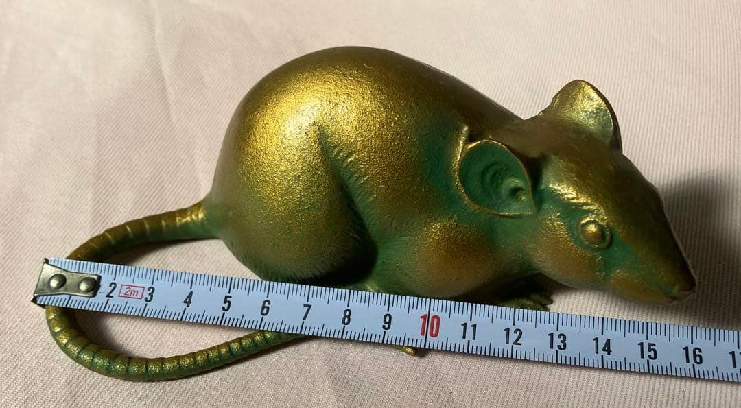 美術鋳物置物 鼠 ネズミ 日展作家 村田宏作　親子2点セット　縁起物 子宝