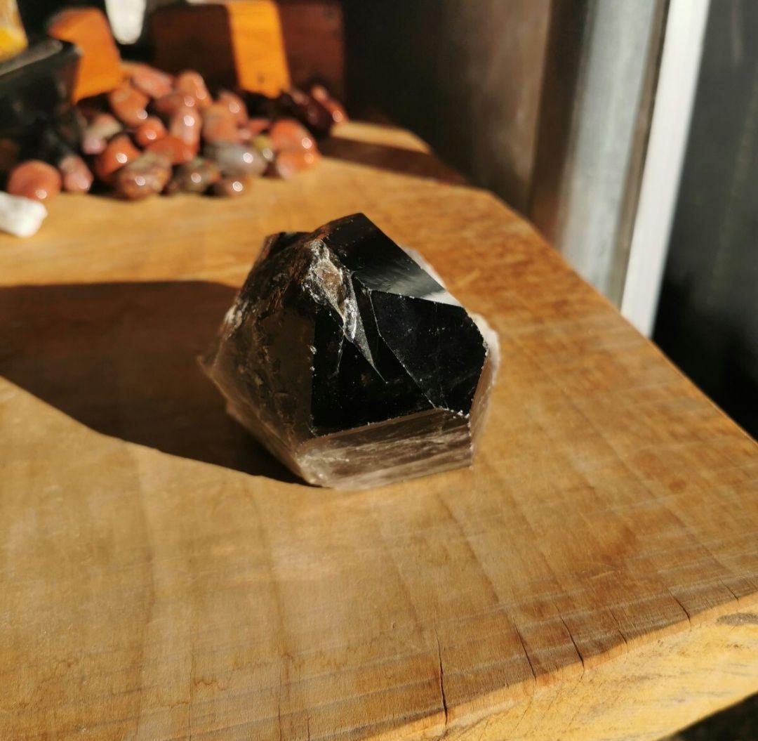 モリオン　虹入り　850　黒水晶　石 クリスタル　鑑賞石　置物　オブジェ