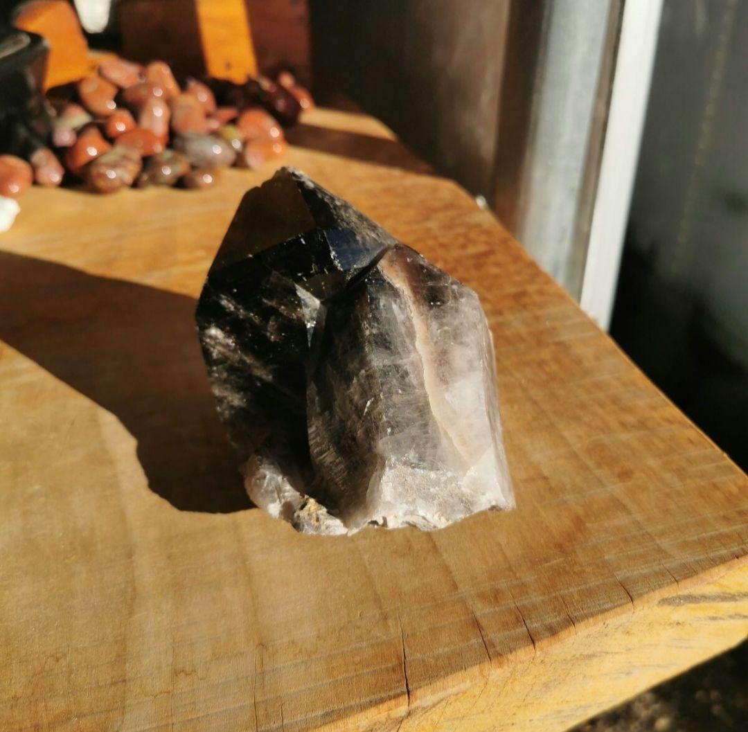 モリオン　虹入り　850　黒水晶　石 クリスタル　鑑賞石　置物　オブジェ
