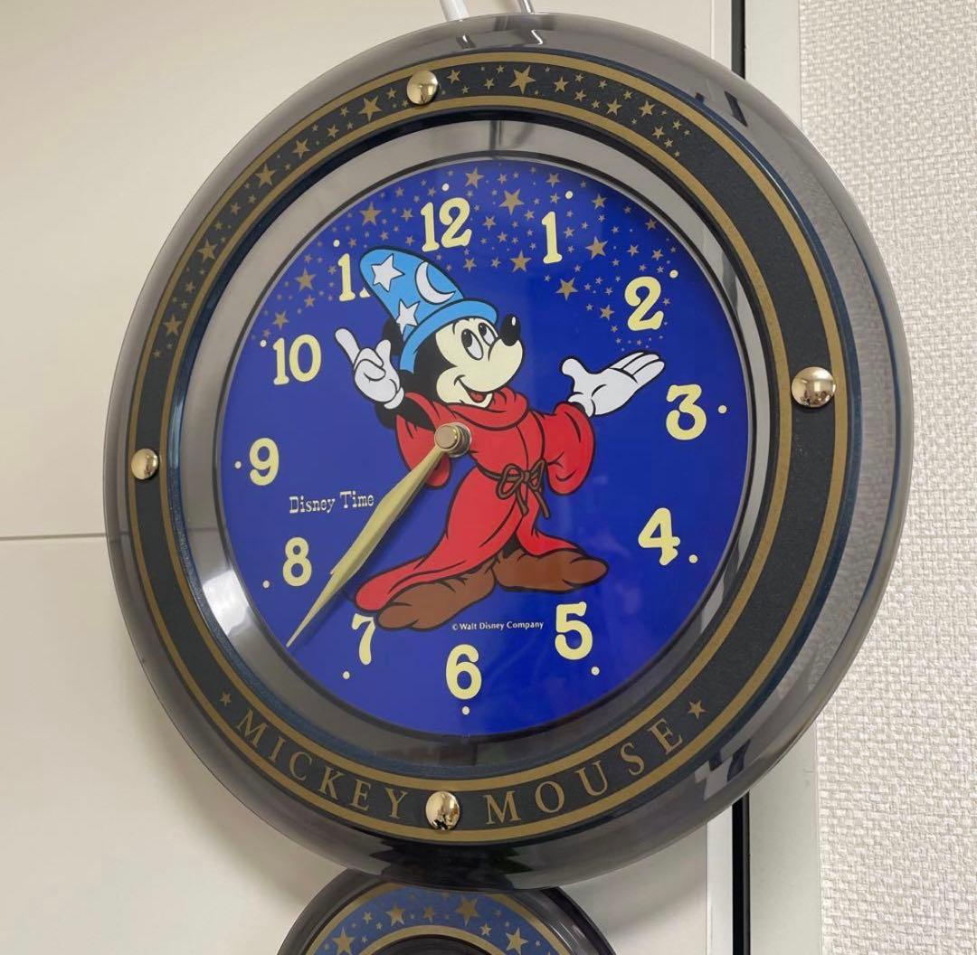 ディズニー　ミッキー 掛時計 ファンタジア　振り子時計pendulumclock