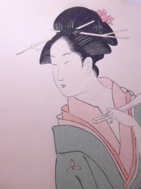 木版画 女性の姿 伝統的な和服