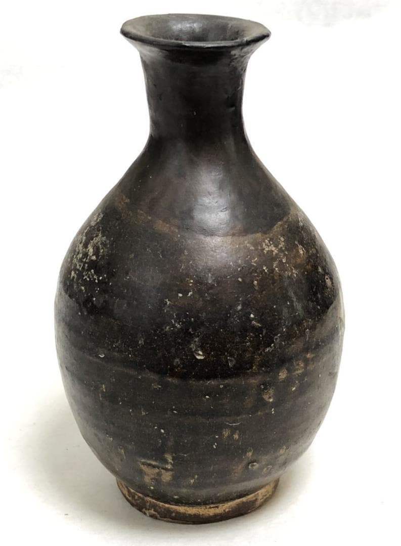 古唐津 鉄釉瓶 徳利 一輪挿し 花生け 花瓶 骨董 古美術 茶道WWTT036