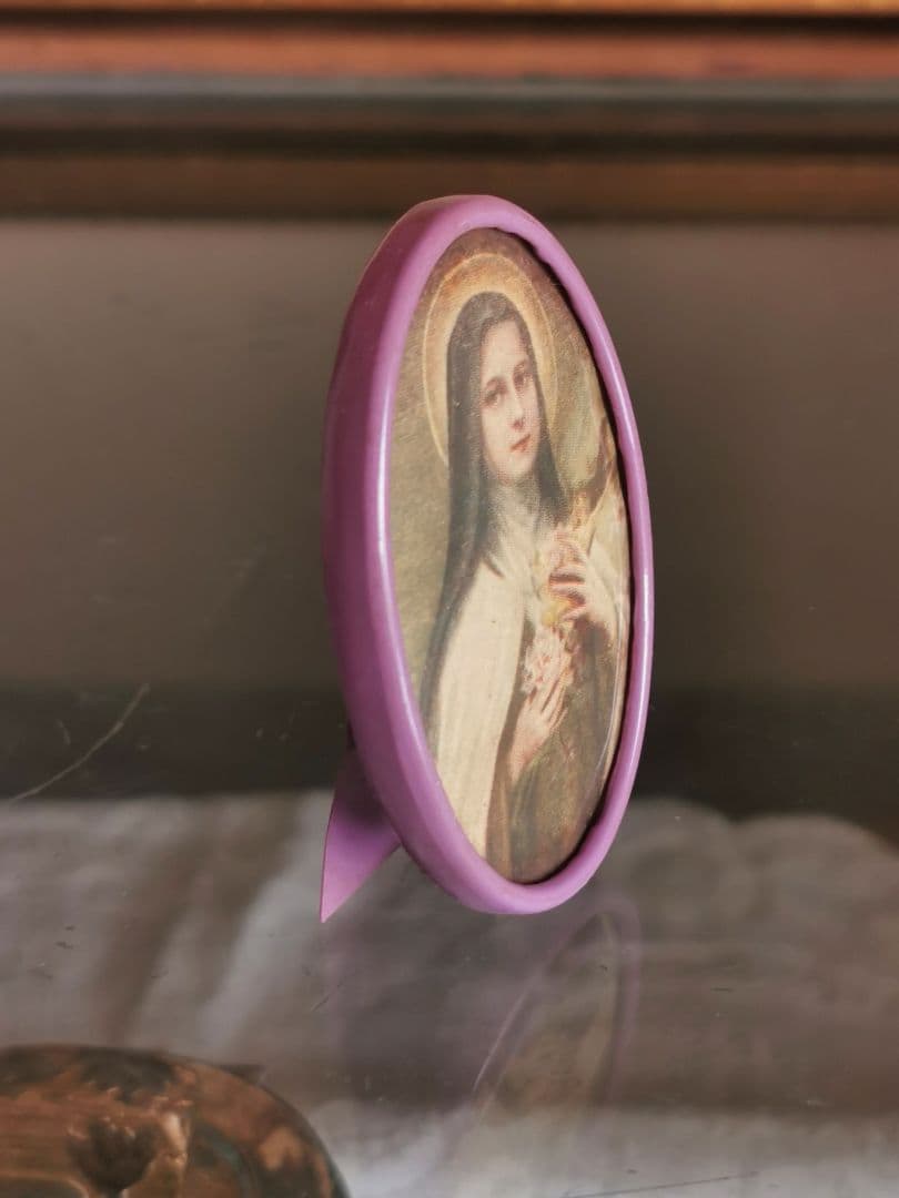 アンティーク リジューの聖テレーズ 軽いフォトスタンド＆唐草紋様 結婚記念カード